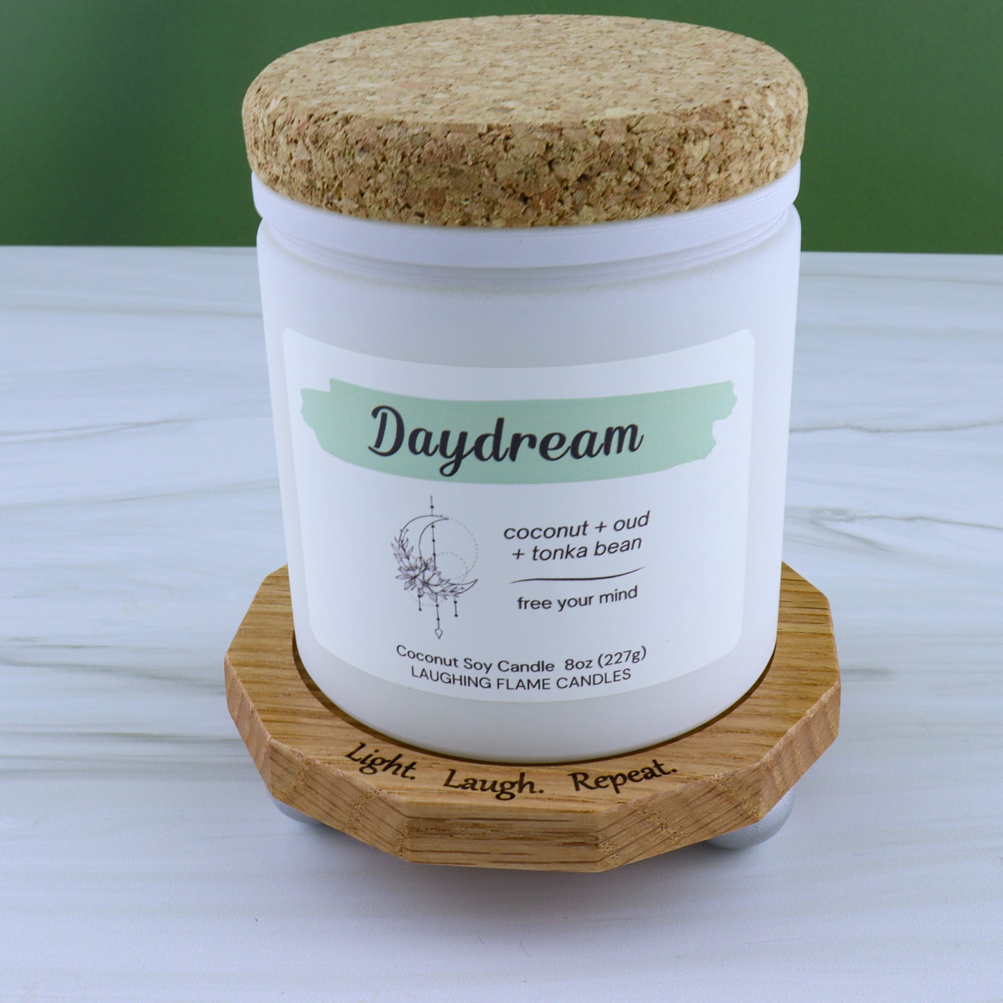 Handcrafted Oak Candle Stand | Fits All LFC Candles | Laser Etched Options