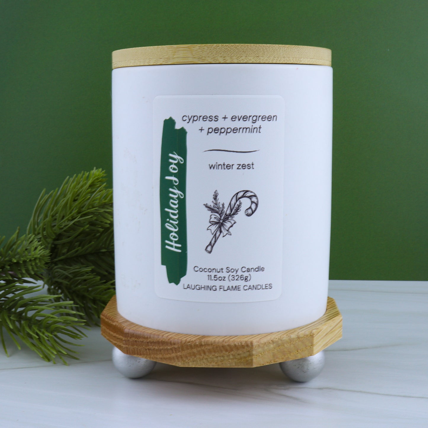 Handcrafted Oak Candle Stand | Fits All LFC Candles | Laser Etched Options